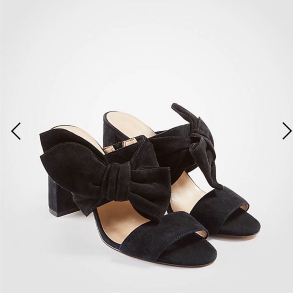 Ann Taylor Oriana Bow Velvet Slide Heels 8.5